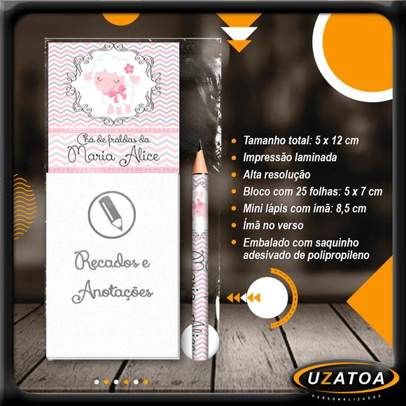 Bloco Personalizado com Ímã e Mini Lápis