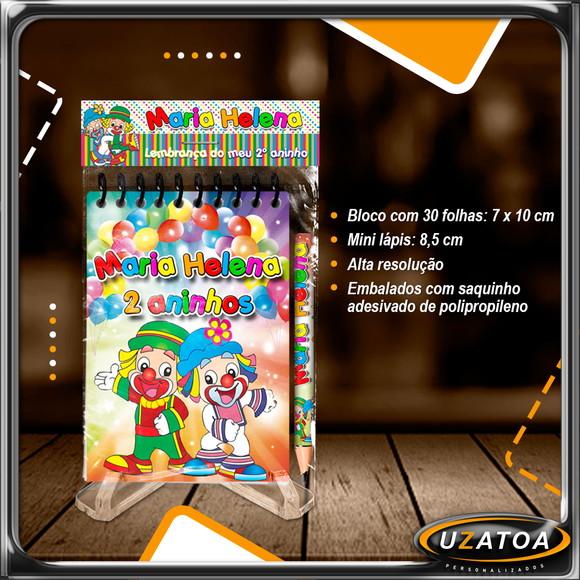 Bloco Personalizado com Lapela e Mini Lápis - Patati Patata