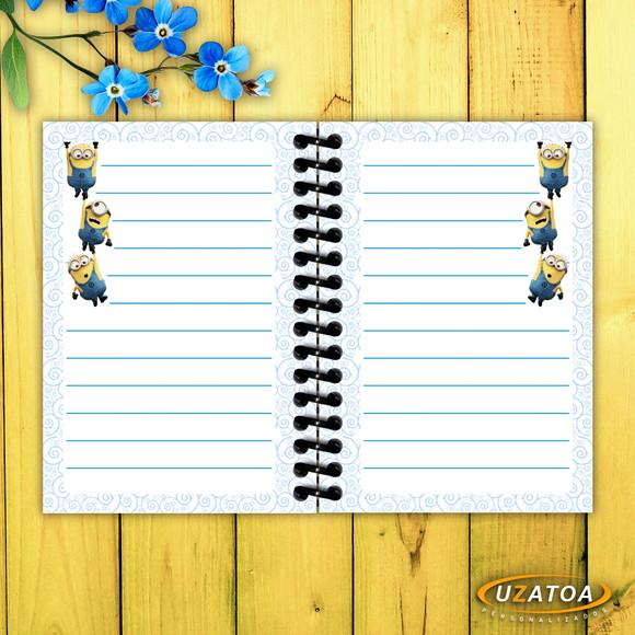 Caderninhos com Capa e Folhas Personalizadas - Minions