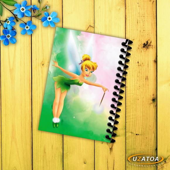 Caderninhos com Capa e Folhas Personalizadas - Sininho