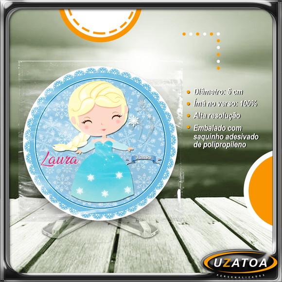 Ímã Redondo Personalizado - Frozen