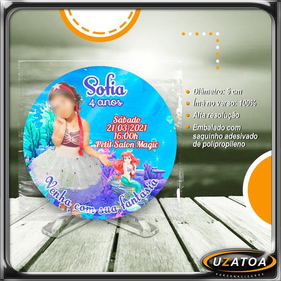 Ímã Redondo Personalizado - Sereia