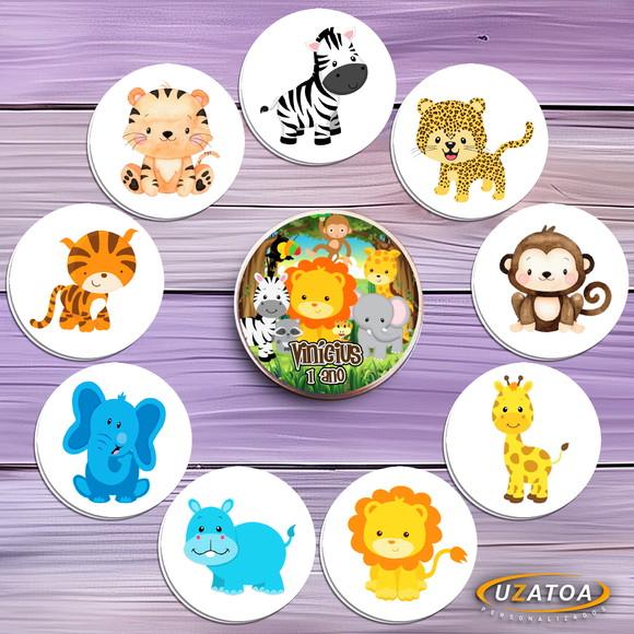 Jogo da Memória Personalizado na Latinha - Safari