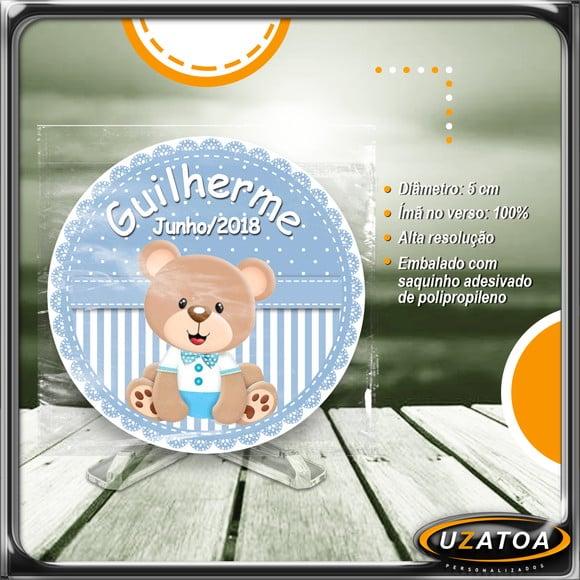 Ímã Redondo Personalizado - Ursinho