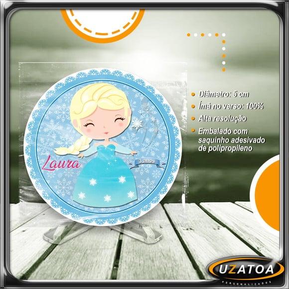 Ímã Redondo Personalizado - Frozen