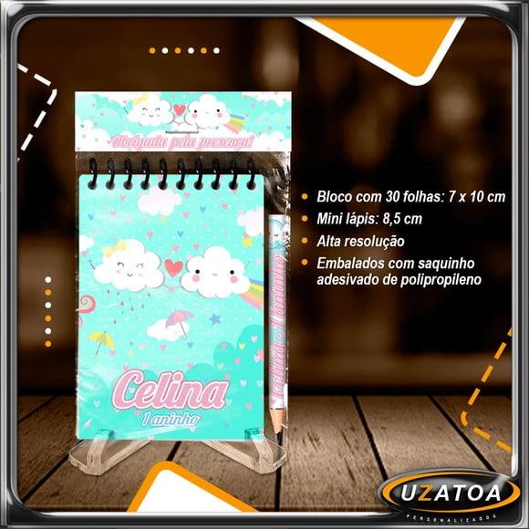 Bloco Personalizado com Lapela e Mini Lápis - Chuva de Amor