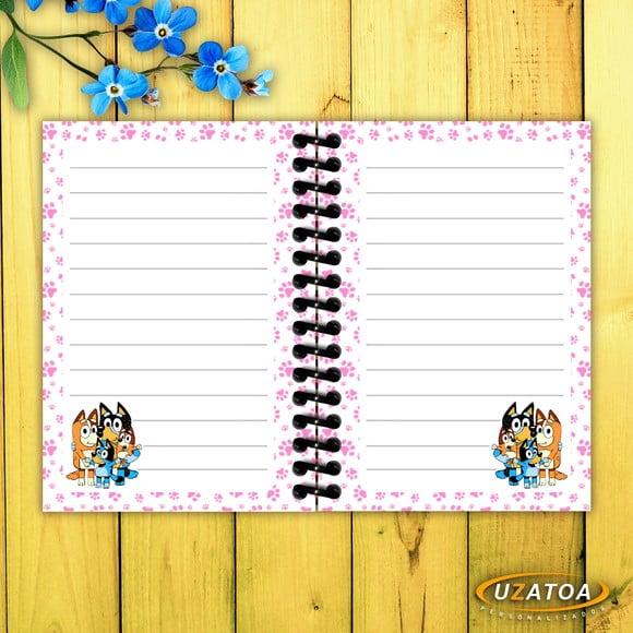 Caderninhos com Capa e Folhas Personalizadas - Bluey