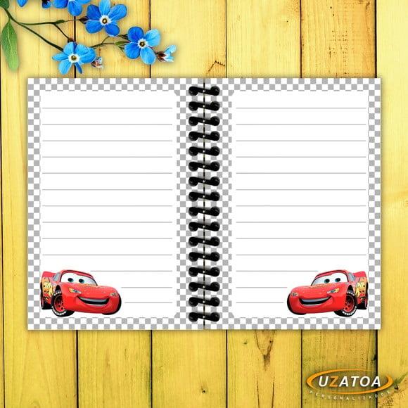 Caderninhos com Capa e Folhas Personalizadas - Carros