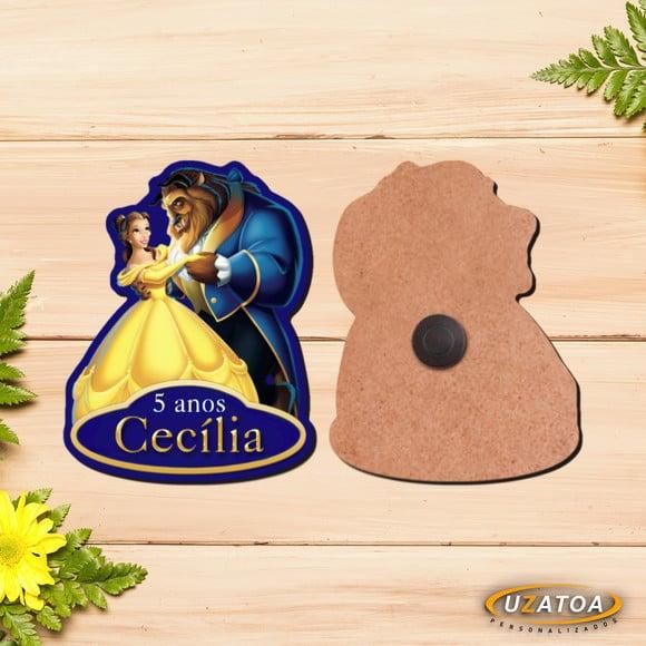 Ímã Personalizado em mdf - A Bela e a Fera