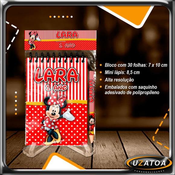 Bloco Personalizado com Lapela e Mini Lápis - Minnie