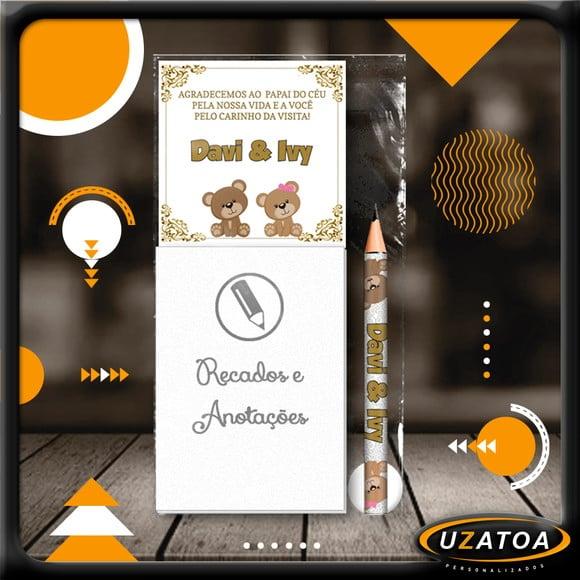 Bloco Personalizado com Ímã e Mini Lápis