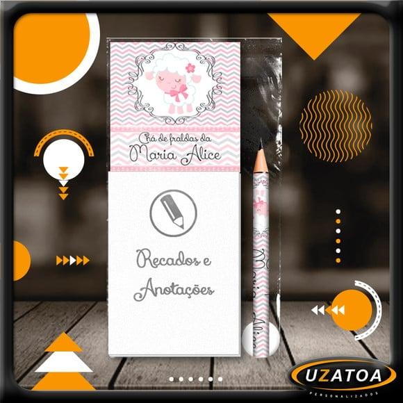 Bloco Personalizado com Ímã e Mini Lápis