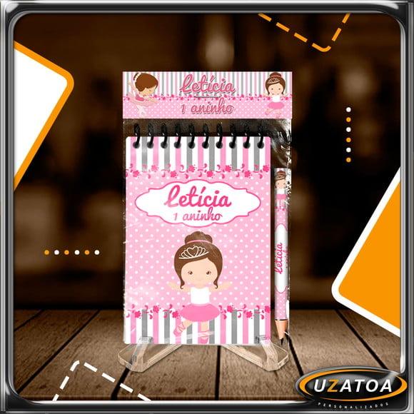 Bloco Personalizado com Lapela e Mini Lápis - Bailarina
