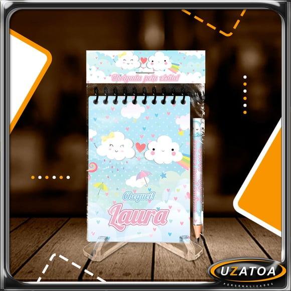Bloco Personalizado com Lapela e Mini Lápis - Chuva de Amor