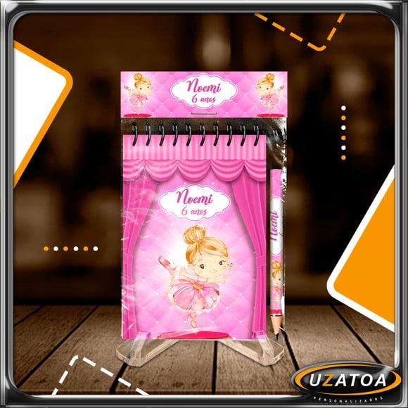Bloco Personalizado com Lapela e Mini Lápis - Bailarina