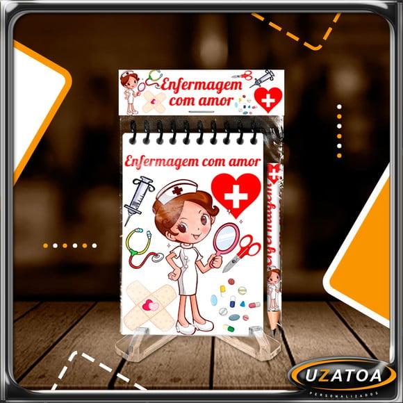 Bloco Personalizado com Lapela e Mini Lápis - Enfermagem