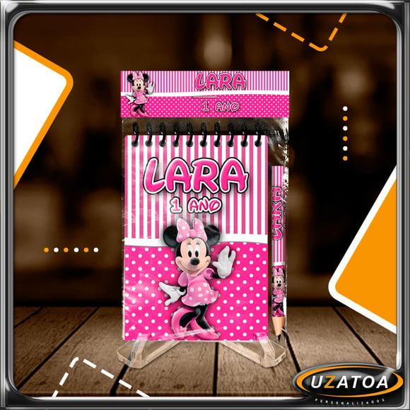 Bloco Personalizado com Lapela e Mini Lápis - Minnie Rosa