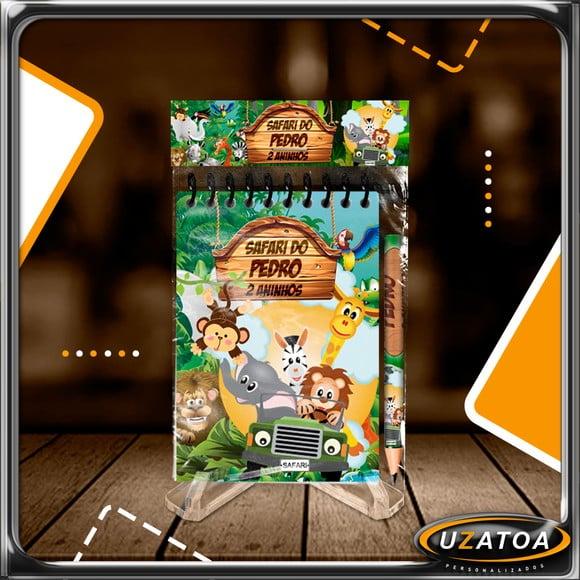 Bloco Personalizado com Lapela e Mini Lápis - Safari