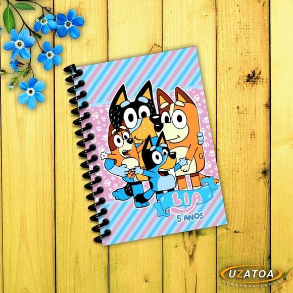 Caderninhos com Capa e Folhas Personalizadas - Bluey