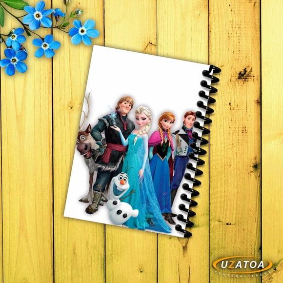 Caderninhos com Capa e Folhas Personalizadas - Frozen