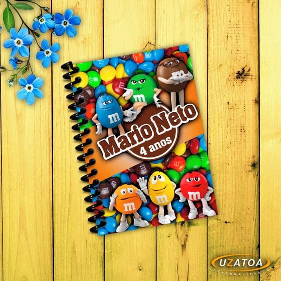 Caderninhos com Capa e Folhas Personalizadas - M & M´s