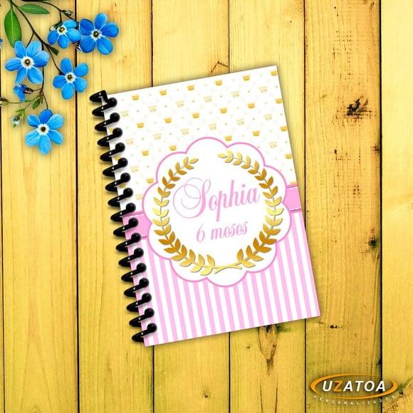 Caderninhos com Capa e Folhas Personalizadas - Realeza