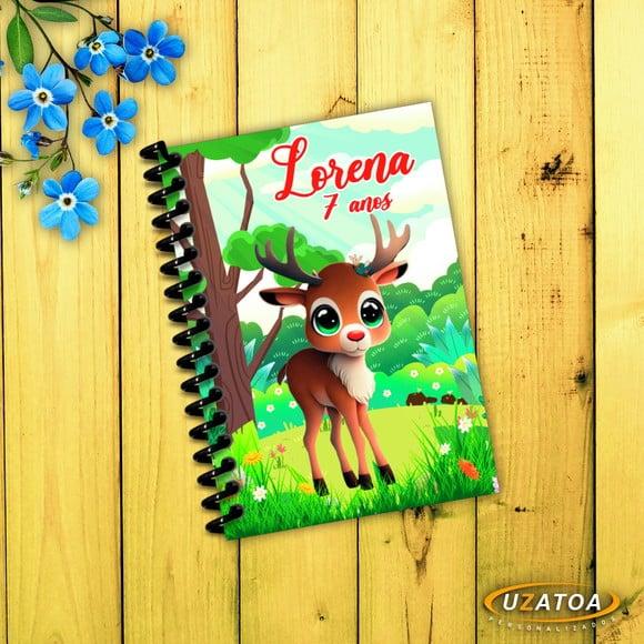 Caderninhos com Capa e Folhas Personalizadas - Rena