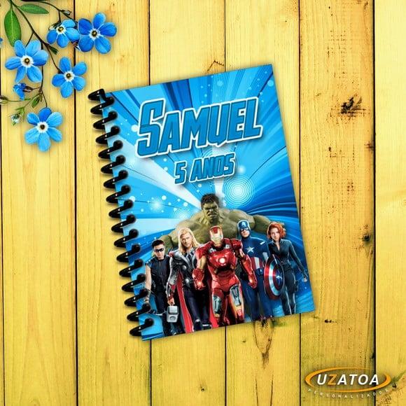 Caderninhos com Capa e Folhas Personalizadas - Vingadores