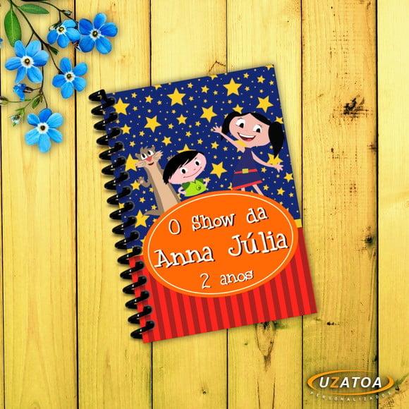 Caderninhos com Capa e Folhas Personalizados - O Show da Luna