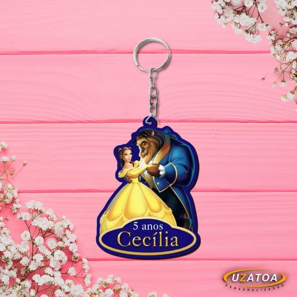 Chaveiro em mdf Personalizado - A Bela e a Fera