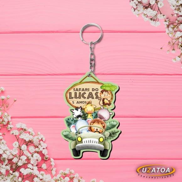 Chaveiro em mdf Personalizado - Safari