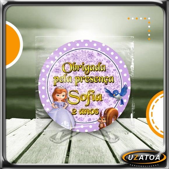 Ímã Redondo Personalizado - Princesa Sofia