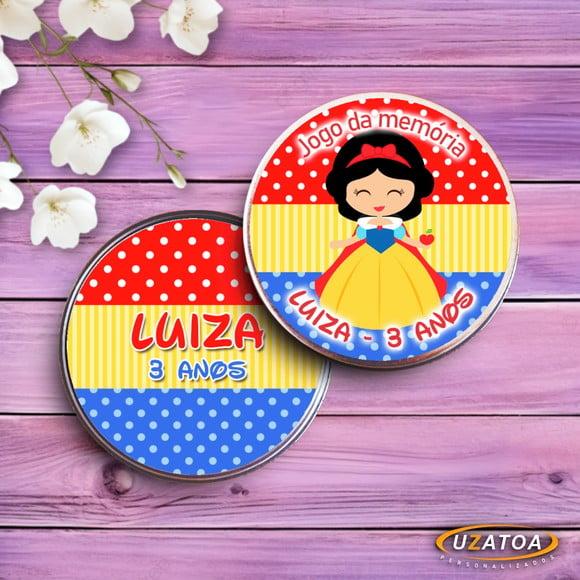 Jogo da Memória Personalizado na Latinha - Branca de Neve