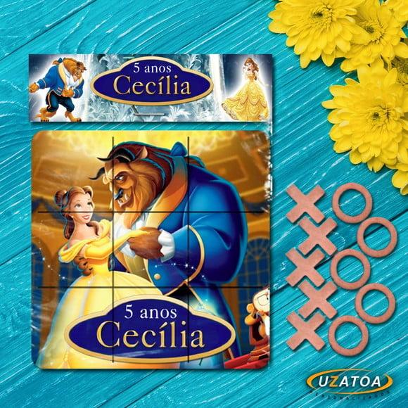 Jogo da Velha Personalizado em mdf - A Bela e a Fera