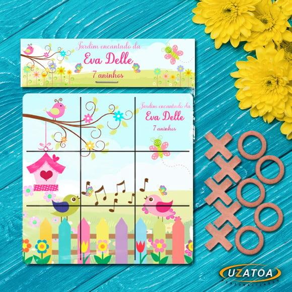 Jogo da Velha Personalizado em mdf - Jardim Encantado