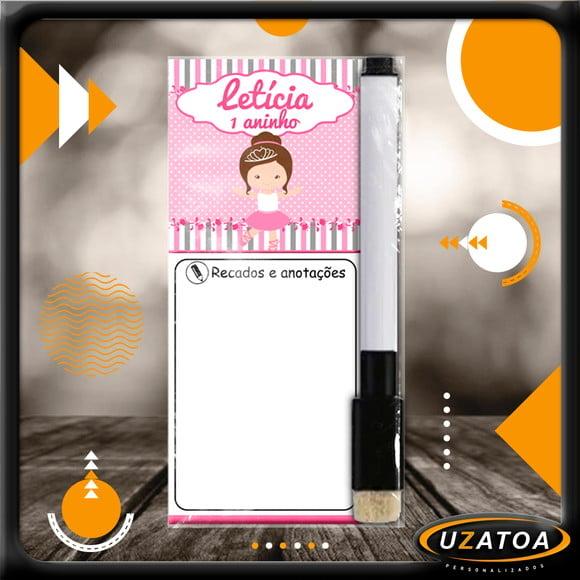 Mini Lousa Personalizada com Caneta e Embalagem - Bailarina