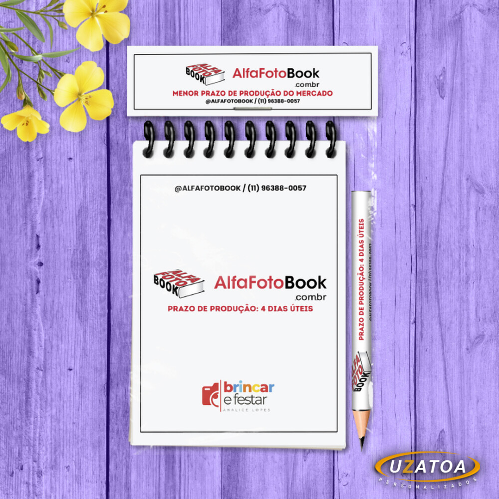 Brinde Corporativo Com Mini Lápis - Bloco Personalizado Evento E