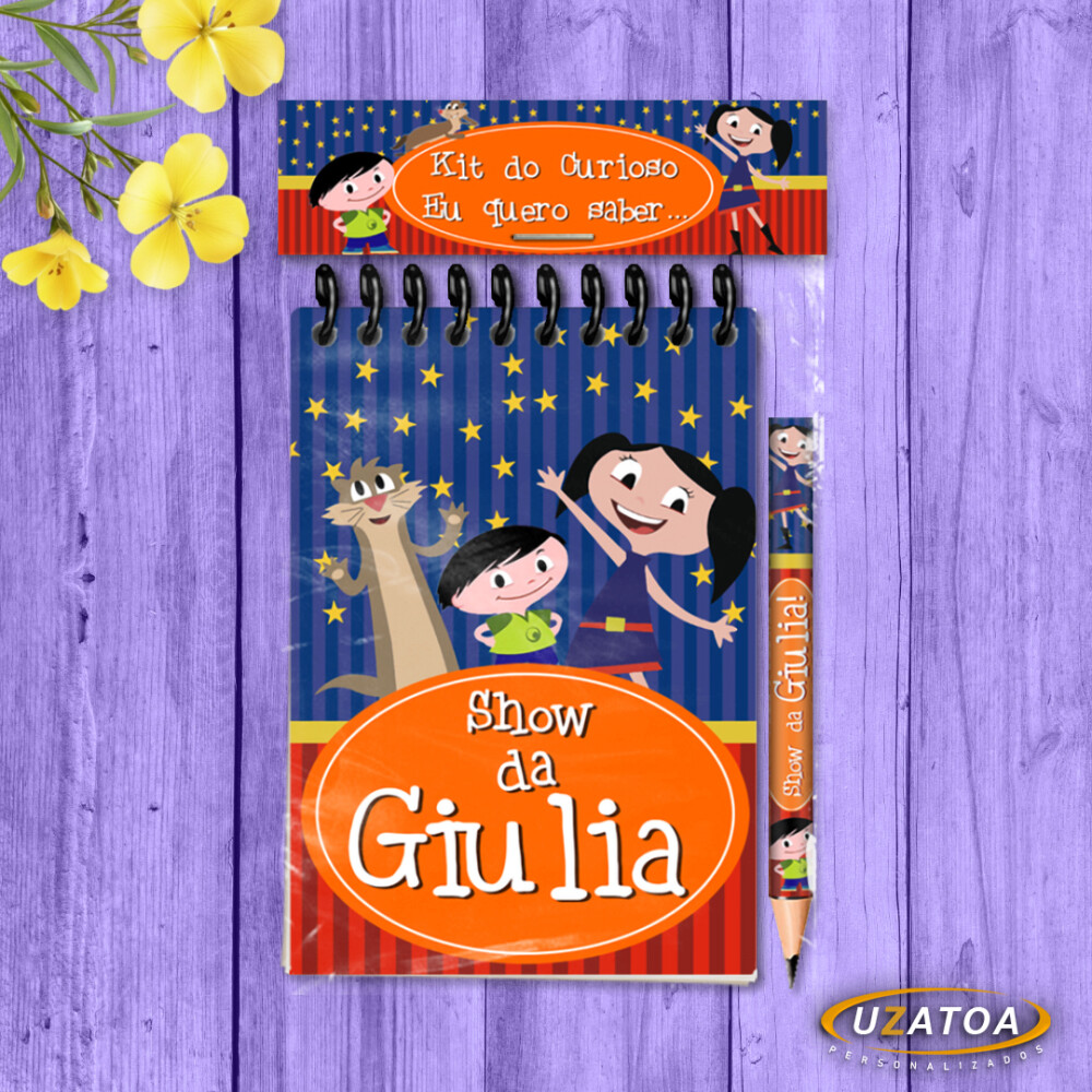Lembrancinha Show da Luna Com Mini Lápis - Bloco Personalizado F