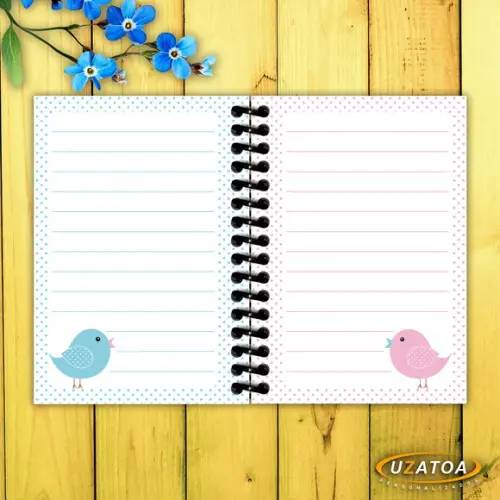 Caderninhos com Capa e Folhas Personalizadas - Jardim Encantado