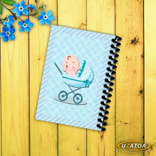 Caderninhos com Capa e Folhas Personalizadas - Chá de Fraldas
