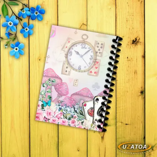 Caderninhos com Capa e Folhas Personalizados - Alice no País das