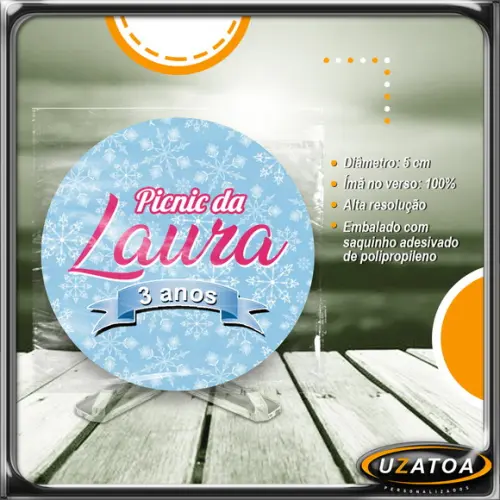 Ímã Redondo Personalizado - Frozen