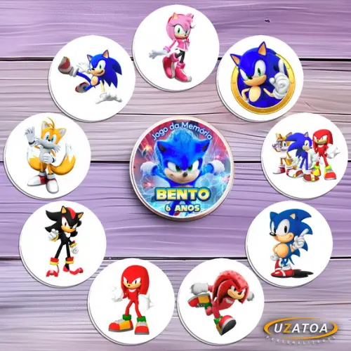 Jogo da Memória Personalizado na Latinha - Sonic