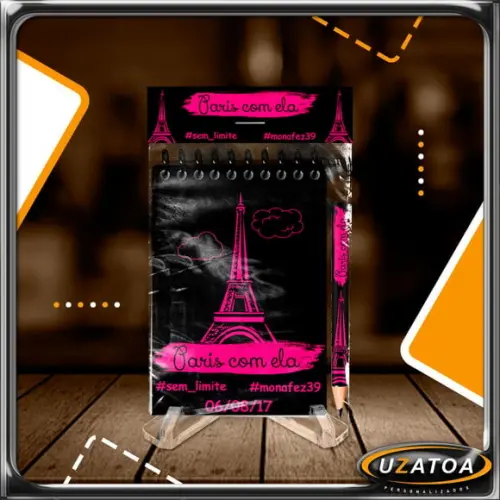 Bloco Personalizado com Lapela e Mini Lápis
