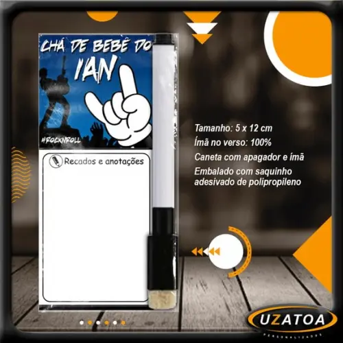 Mini Lousa Personalizada com Caneta e Embalagem