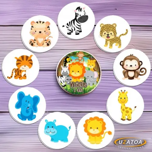 Jogo da Memória Personalizado na Latinha - Safari