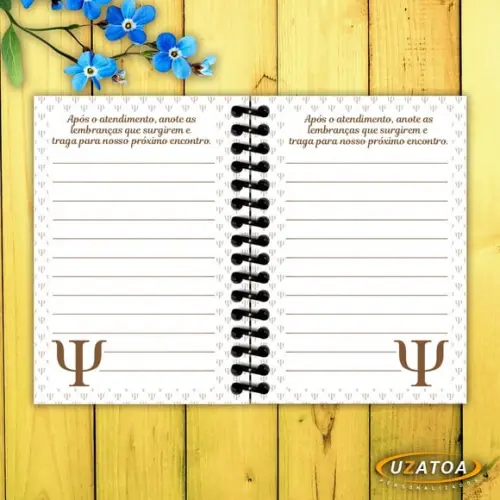 Caderninhos com Capa e Folhas Personalizadas - Psicologia