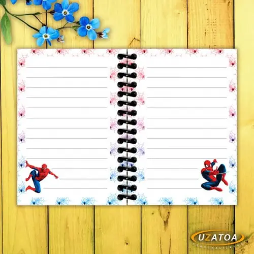 Caderninhos com Capa e Folhas Personalizados - Homem Aranha