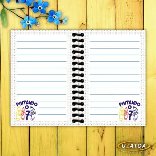 Caderninhos com Capa e Folhas Personalizadas - Pintando o Sete