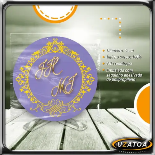 Ímã Redondo Personalizado - Casamento